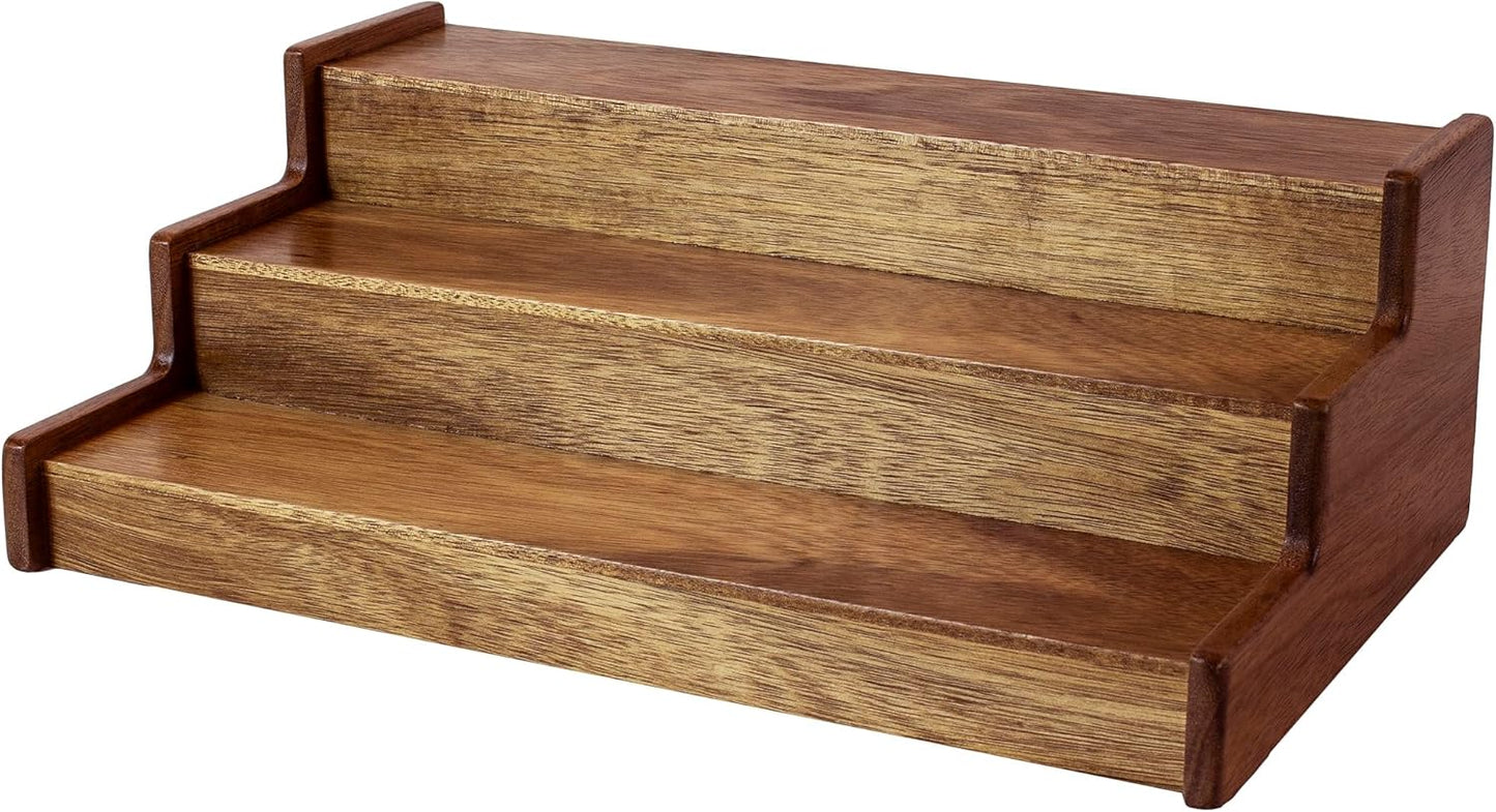 Acacia Wood 3 Tiered Spice Rack, 3 Tier Spice Organizer for Cabinet or Kitchen