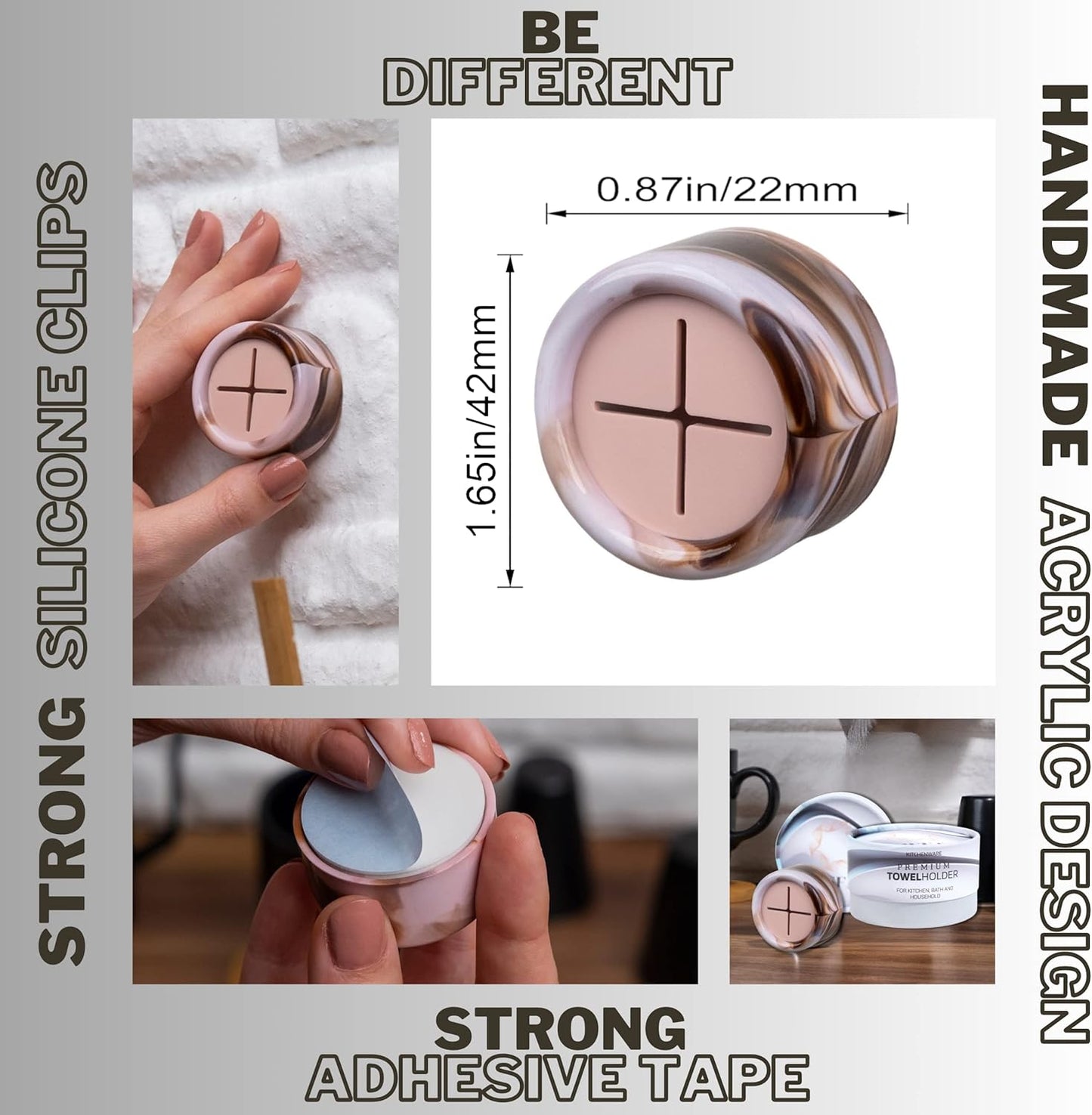 HEFA Towel Hooks, Dish & Hand Towel Holder, Kitchen Organization - 8 Pack Eco