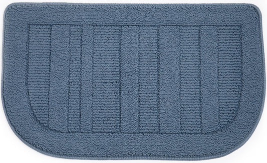 BEQHAUSE 30x18 Inch Kitchen Rug Mat Durable Kitchen Rugs Non-Slip Washable Absorbent Kitchen Mats for Floor Dirt-Resistant Semicircular Kitchen Mat (Blue)