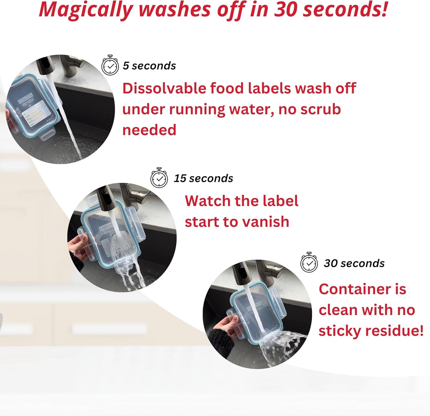 2x3 Dissolvable Food Labels, 500 Label Stickers, Bottle Labels for Storage Bins, Sticker Labels for Food containers, (500, Blank)