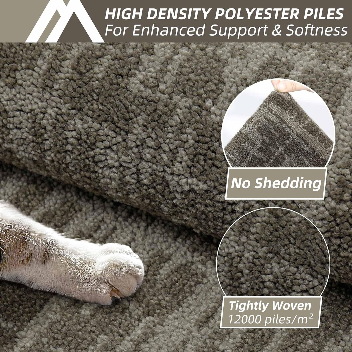 COSY HOMEER Kitchen Rugs Non Slip Washable 24"x36"+24"x60" Absorbent Soft Kitchen Mats for Floor Polyester Kitchen Runner Rug Sets of 2 Kitchen Floor Mats for Sink Mat,Hallway,Laundry,Light Brown