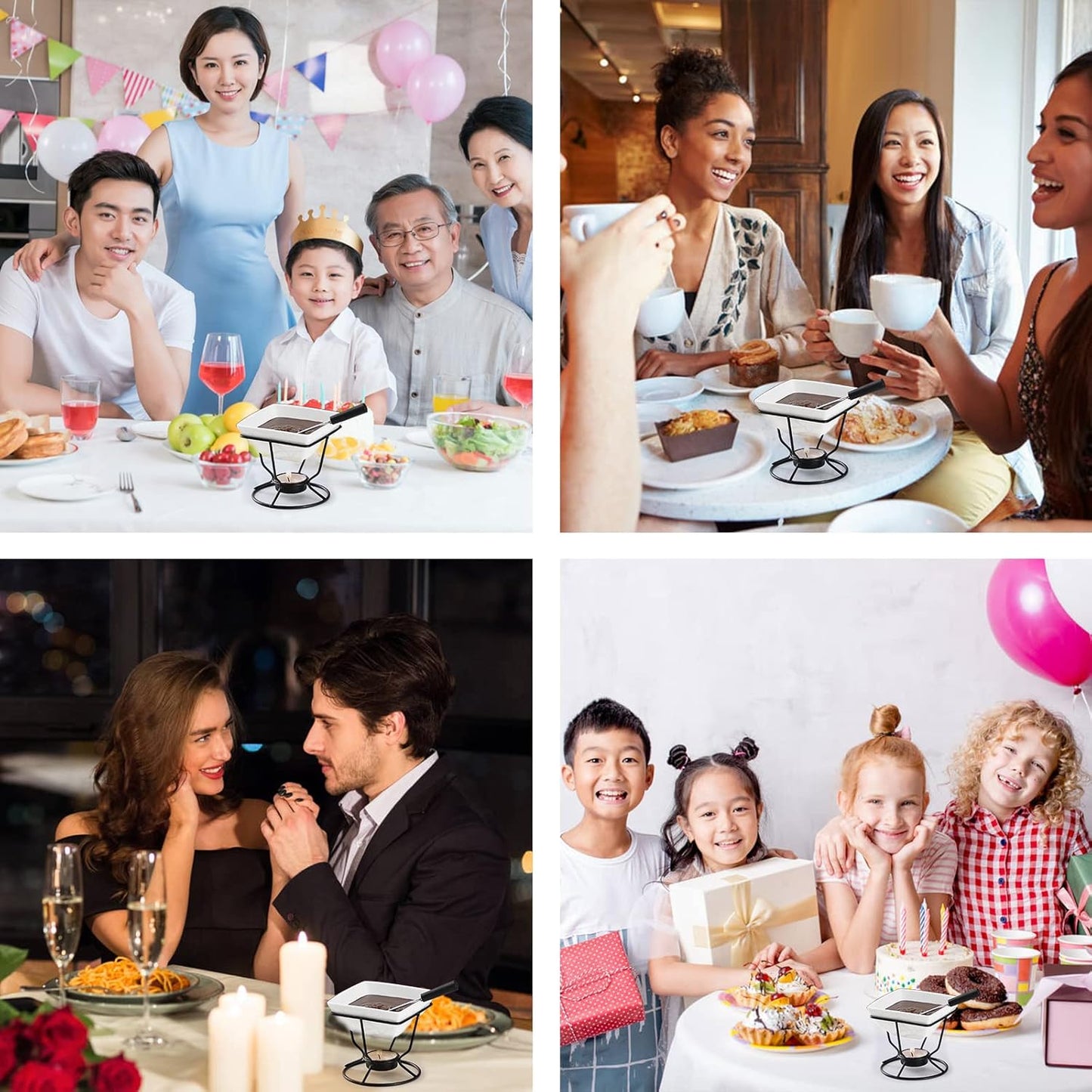 Luvan 7oz Butter Warmers for Seafood with 20 Tealight,4Pcs Ceramic Butter Warmers Set for Chocolate Butter Cheese,Ceramic Bowl Oven Microware Dishwasher Safe,Perfect for family dip Fruit,Dessert,Snack