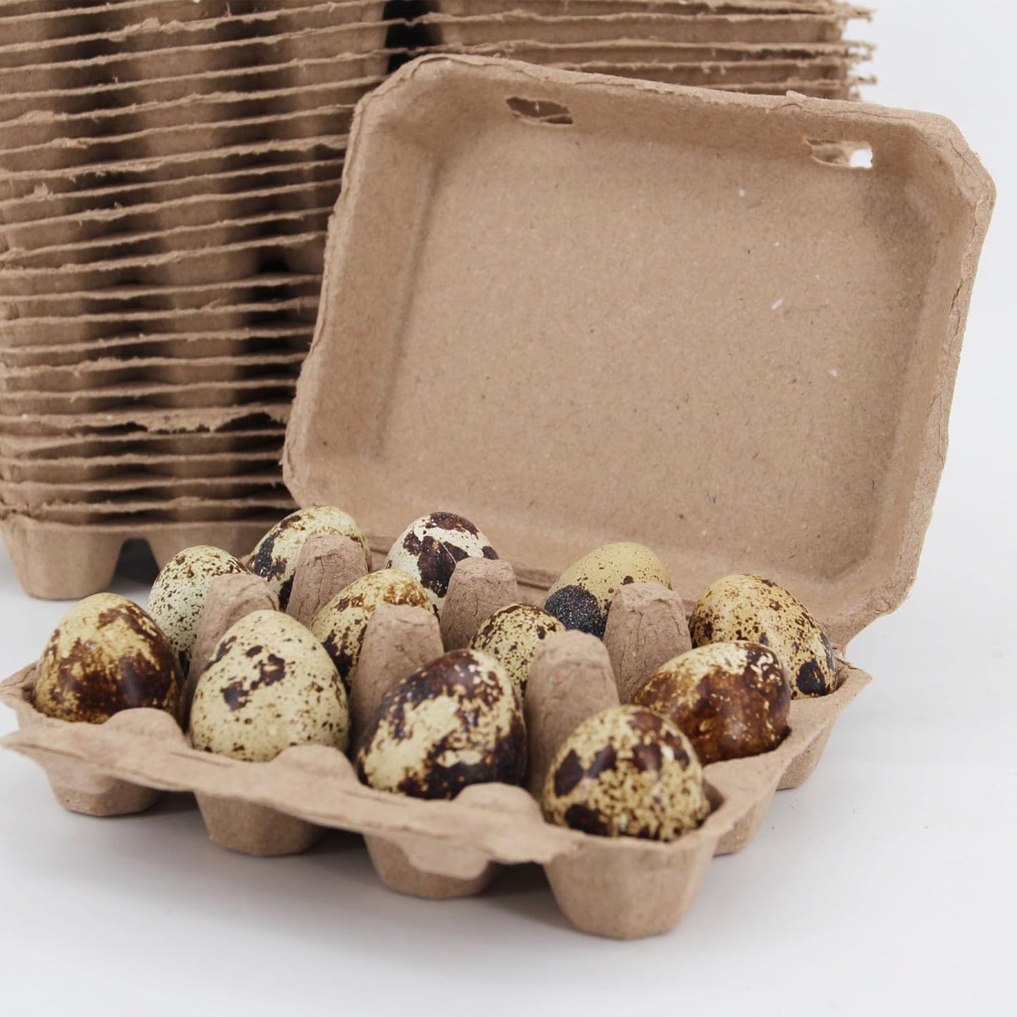 30 Pcs Quail Egg Cartons Paper Pulp Egg Basket,A Dozen Blank Eggs Container Quail Egg Holder Container Reusable Egg Storage Tray for Home Kitchen Refrigerator Farmhouse (3 x 4 Square)
