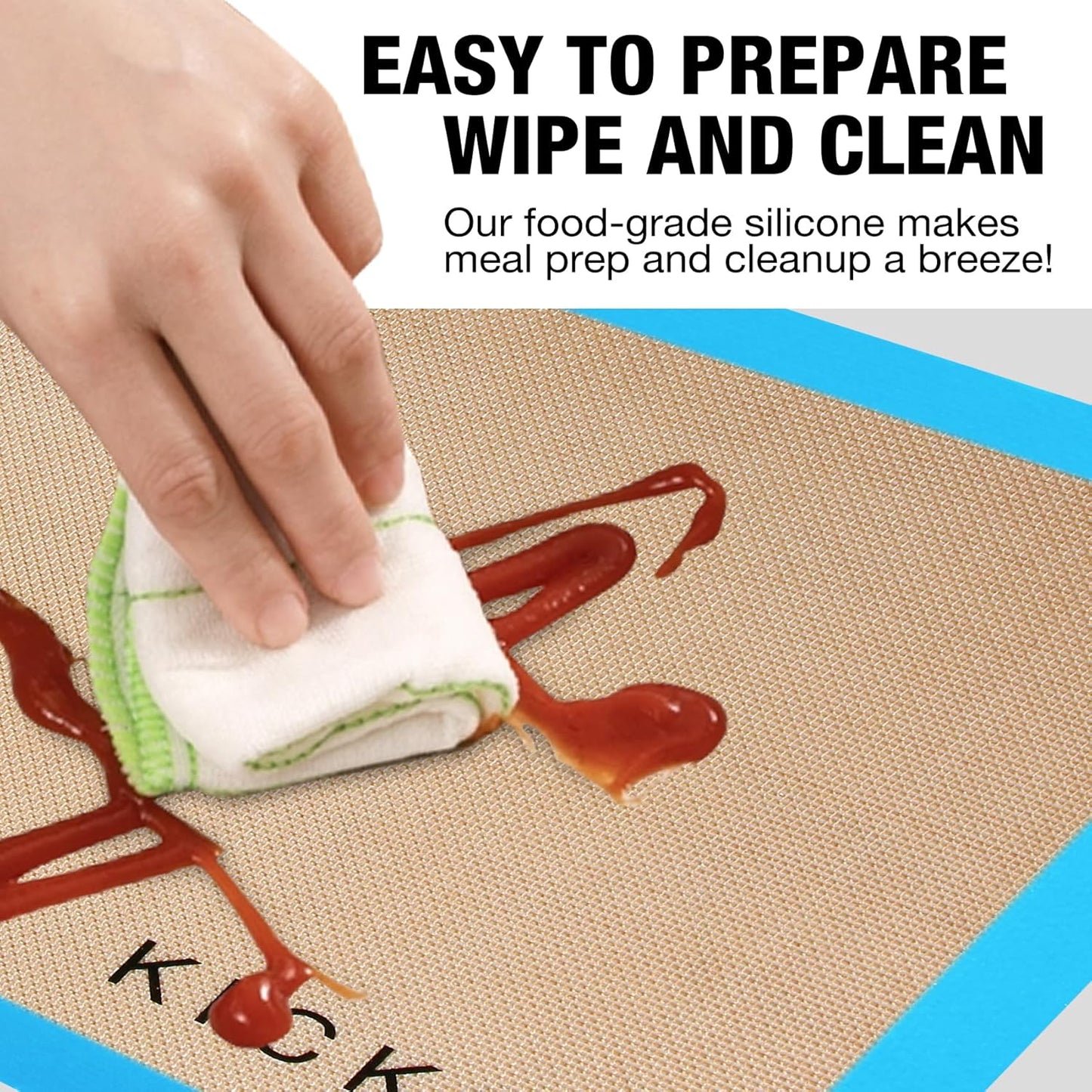 Silicone Baking Mat Large Baking Mat Set of 3-2 Half Sheets 16.5" x 11.6" +1 Quarter Sheet,Reusable Non-Stick Food Safe Bakeware Liners for Cookies, Macarons, Bread/Pastry Keep Oven Pans Clean