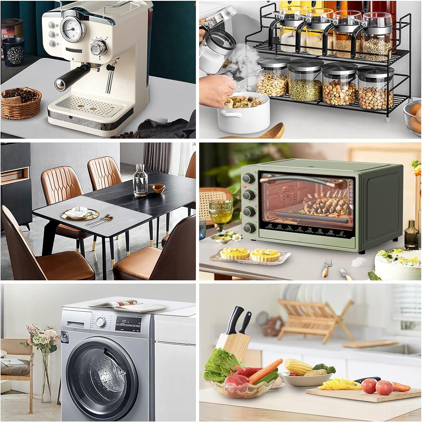 Ewen 35.6x23.5in 2mm Silicone Mats for Kitchen Counter, Thick Heat Resistant Silicone Mat, Extra Large Non-Stick Pastry Mat Glass Top Stove Cover Countertop Protector for Baking Coffee Bar Translucent