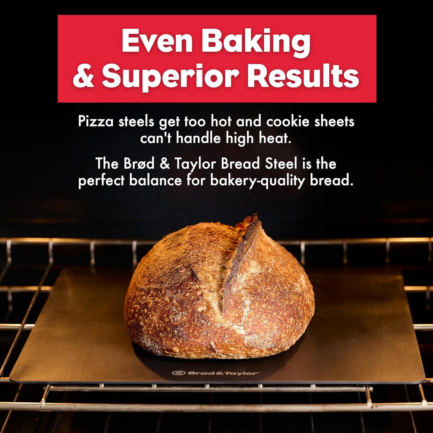 Brod & Taylor Bread Steel Max for Baking Bread & Cooking Pizza (14" x 14" x 0.15")