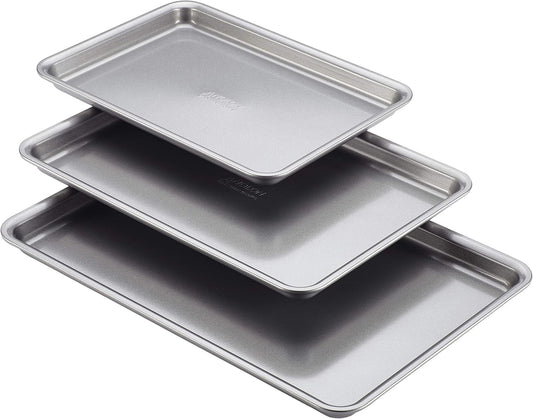 Anolon Gourmet Nonstick Bakeware Set with Nonstick Cookie Sheets / Baking Sheets - 3 Piece, Graphite Gray