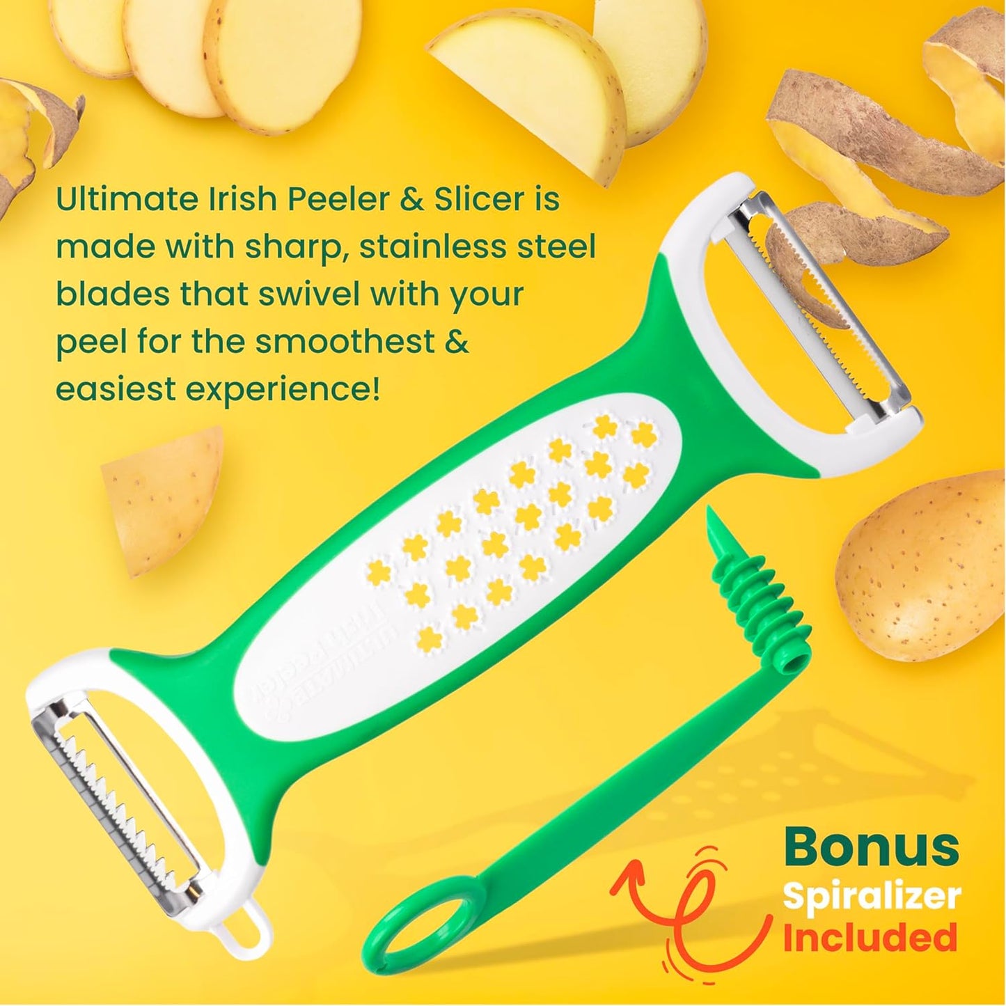 Peeler & Slicer Deluxe – Ronnie Neville’s Original As Seen on TV 3-in-1 Stainless Steel Kitchen Tool, Vegetable Peeler, Julienne Cutter, Cheese Shaver