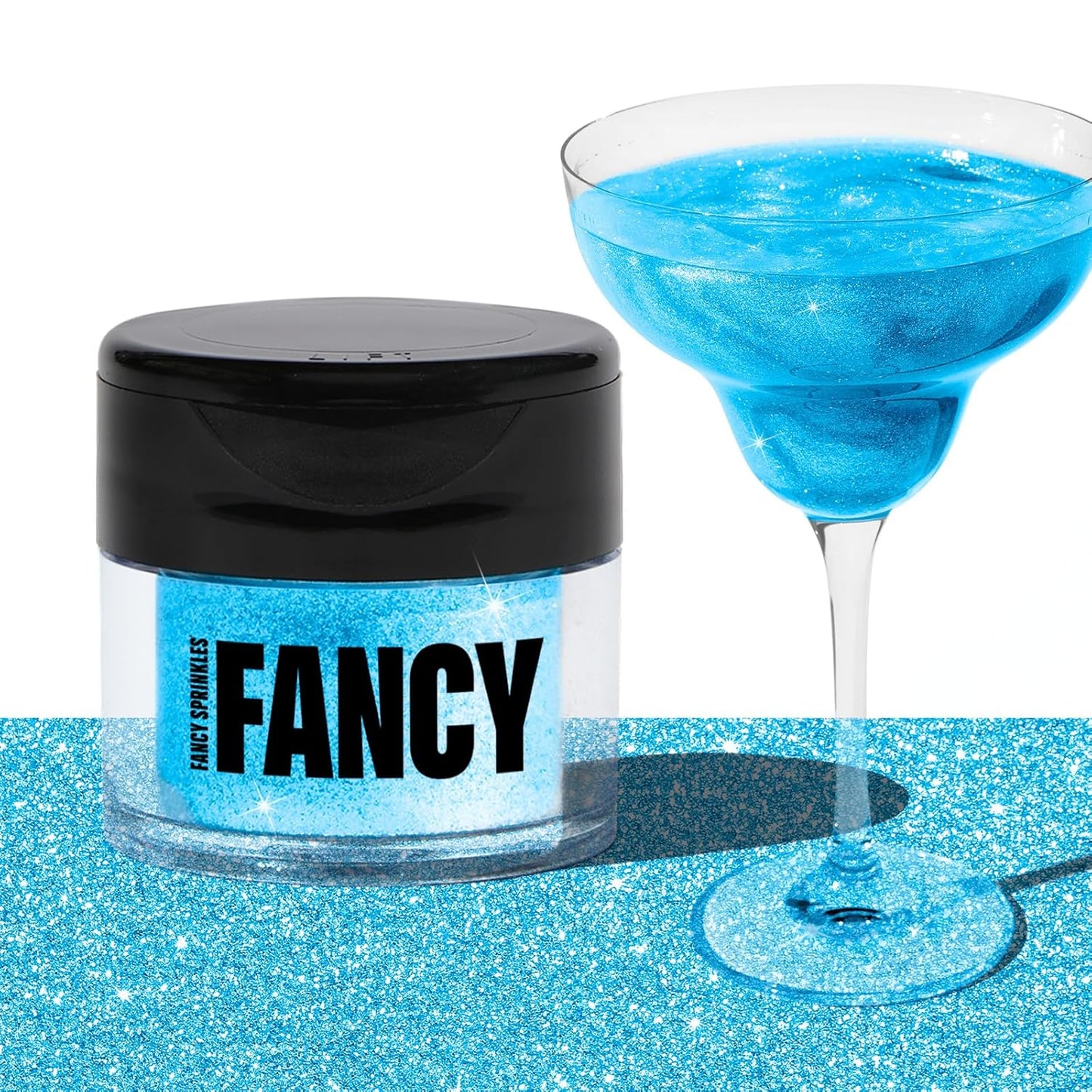 Fancy Sprinkles Aquamarine Blue Premium Edible Glitter, 100% Edible Glitter for Sparkling Food & Drinks No Taste or Texture (4gm)