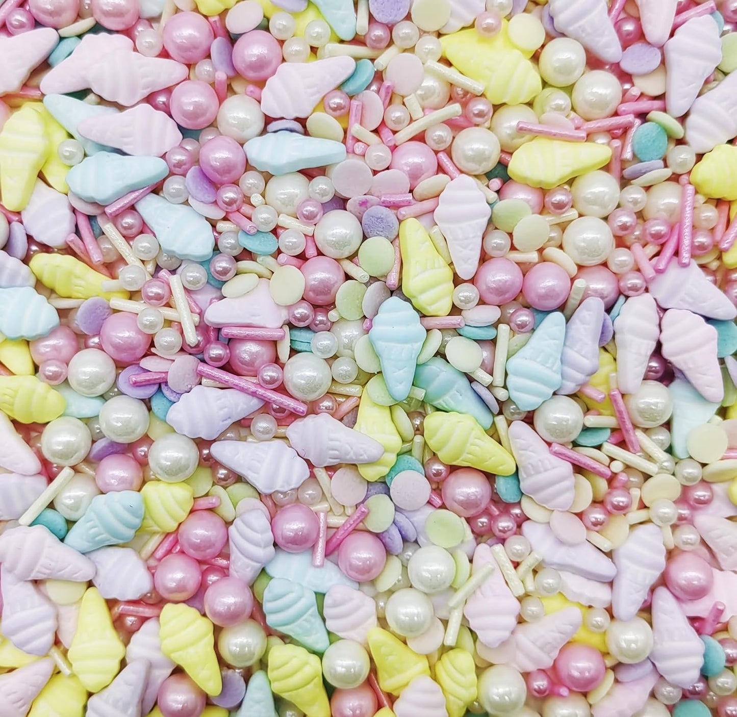 Ice Cream Sprinkles Candy Mix Size Edible Pearls Cake Decorations Cupcake Toppers Cookie Decorating Perfect for Wedding Party Valentine Halloween Christmas Supplies 4.58OZ