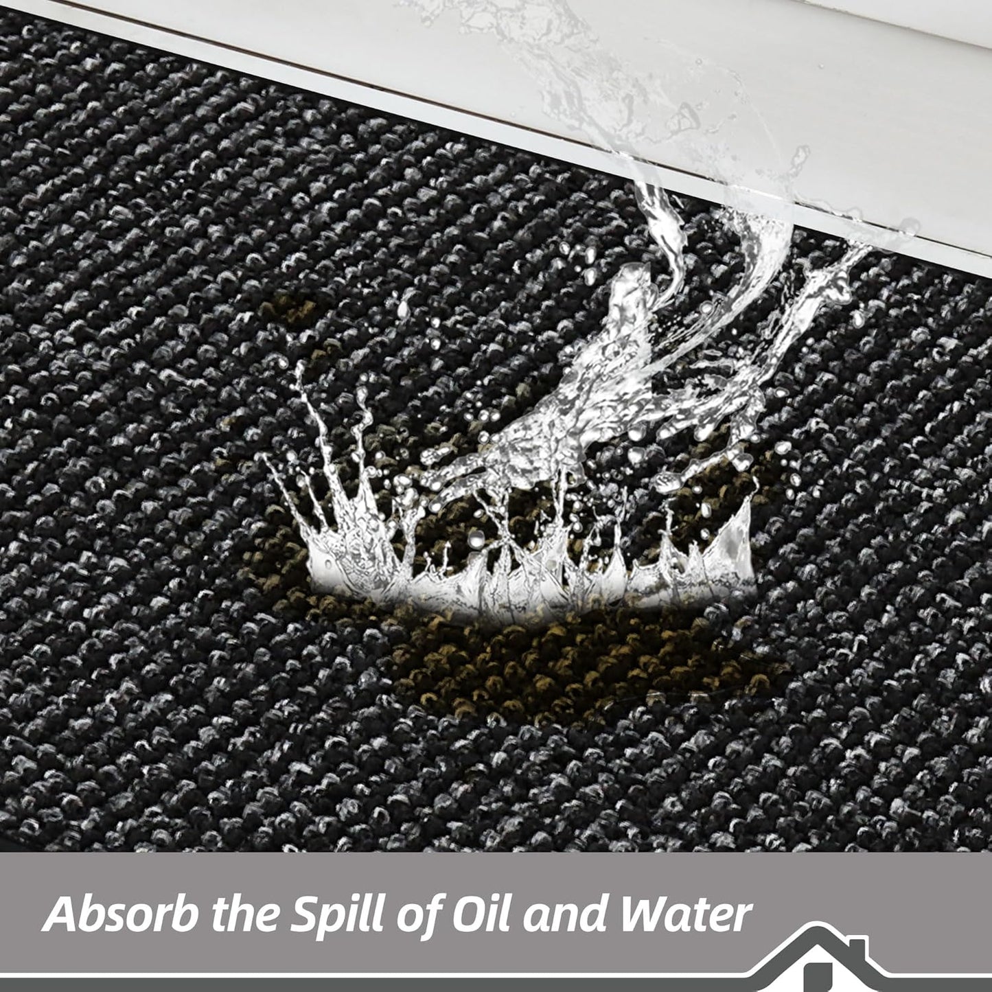 BEQHAUSE Kitchen Rugs and Mats 2PCS, Non-Slip Kitchen Mats for Floor, Absorbent and Stain Resistant Kitchen Runner, Machine Washable Rugs for Kitchen, Laundry & Sink, 20"x32"+20"x48", Black