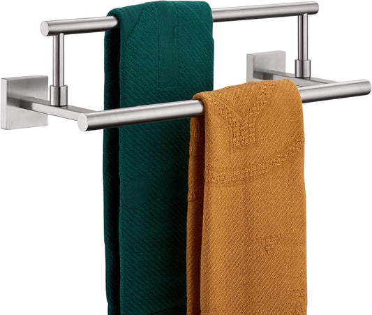 KOKOSIRI Hand Towel Holder Brushed Nickel Bathroom Rack 16 Inch Double Towel Bars Rails for Bath Toilet Stainless Steel B5009BR-L16