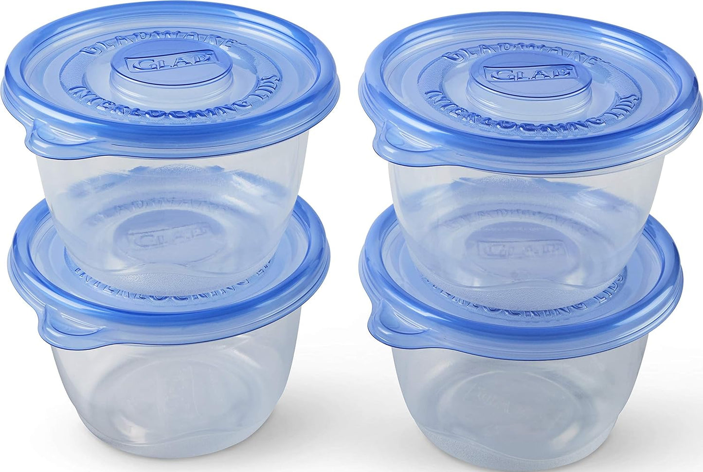 GladWare To Go Lunch Food Storage Containers | Easy to Use Glad Food Storage Containers, Round Food Containers, Medium Containers Hold up to 32 Ounces of Food, 4 Count Set (Pack of 6)