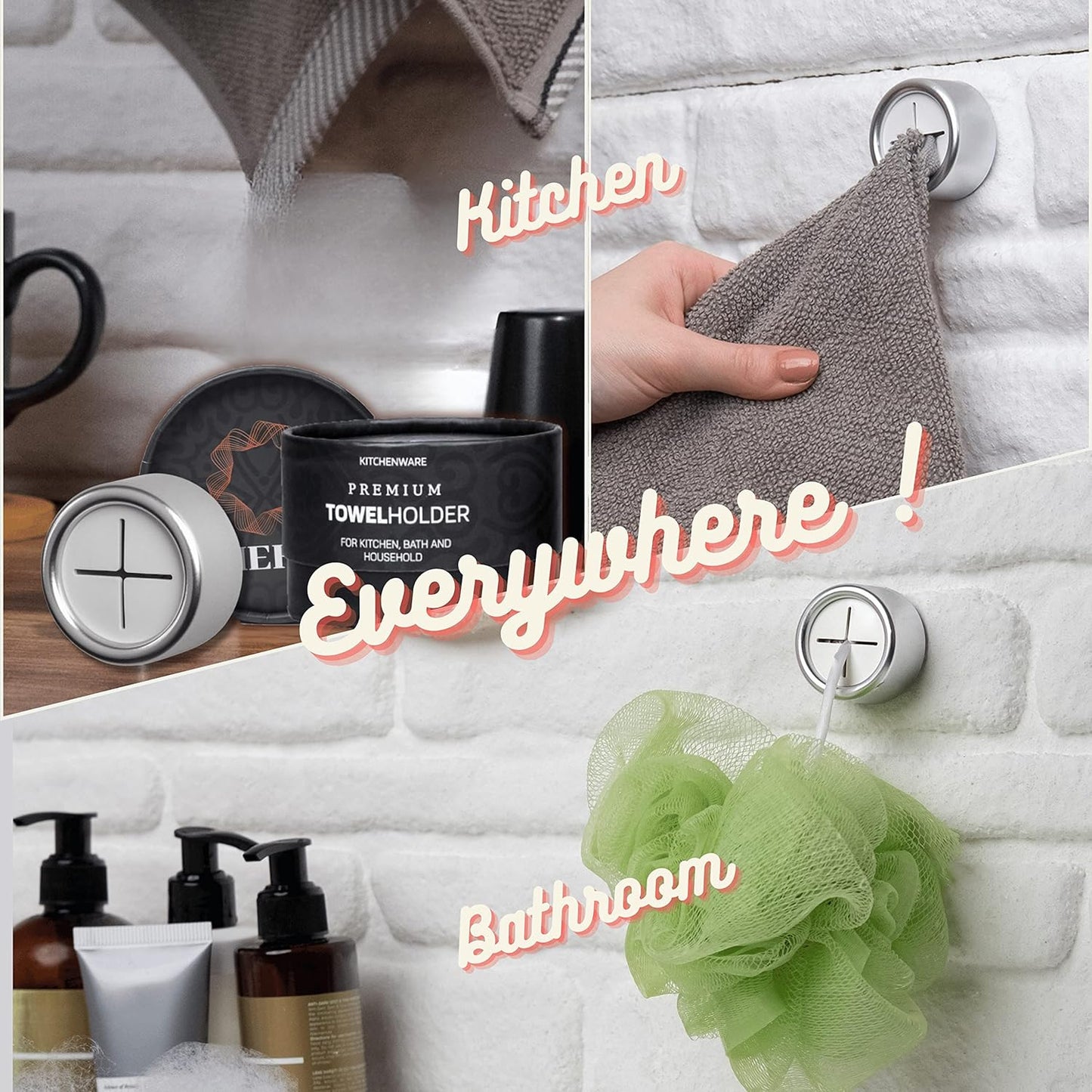 HEFA Towel Hooks, Towel Holder, Dish Towel Holder, Kitchen Organization, Kitchen Towel Hook, Kitchen Towel Holder, Hand Towel Holder, Kitchen Gadgets 8 Pack Eco