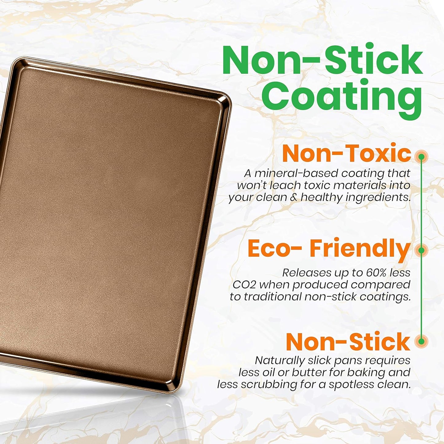 NutriChef 2-Piece Nonstick XL Cookie Sheets for Baking - 22" x 16" Extra Large Carbon Steel Oven Baking Trays - Non Stick Coating, Stackable Baking Pans, NCLGBP28