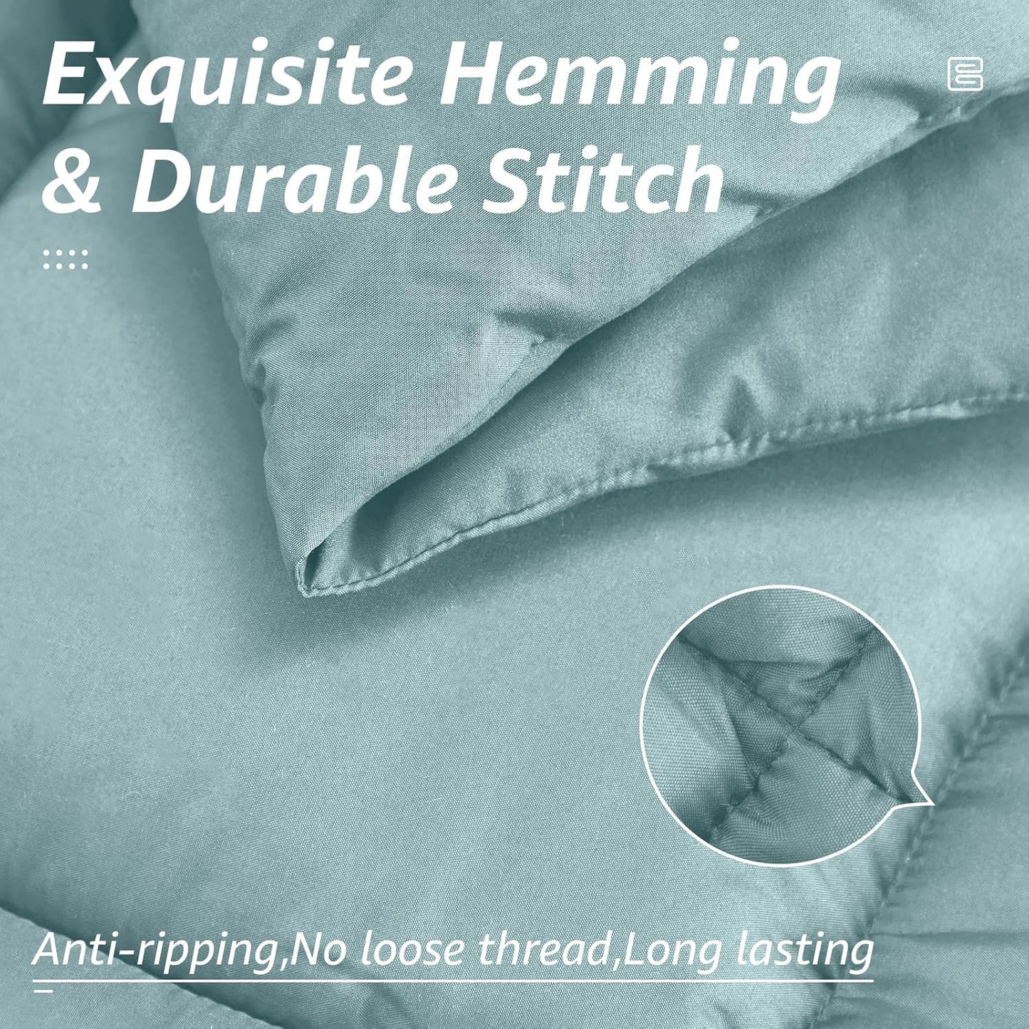 HYLEORY All Season Queen Size Bed Comforter - Cooling Down Alternative Quilted Duvet Insert with Corner Tabs - Winter Warm - Machine Washable - Turquoise