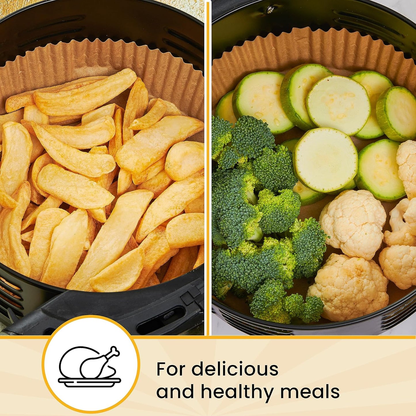 250 pcs Air Fryer Liners for Ninja, Round Disposable Airfryer Paper Liners – Non-Stick and Oil Proof for Easy Cleanup, Great for Oven, Pans & Baking – 8 Inch for 5-8 qt Basket