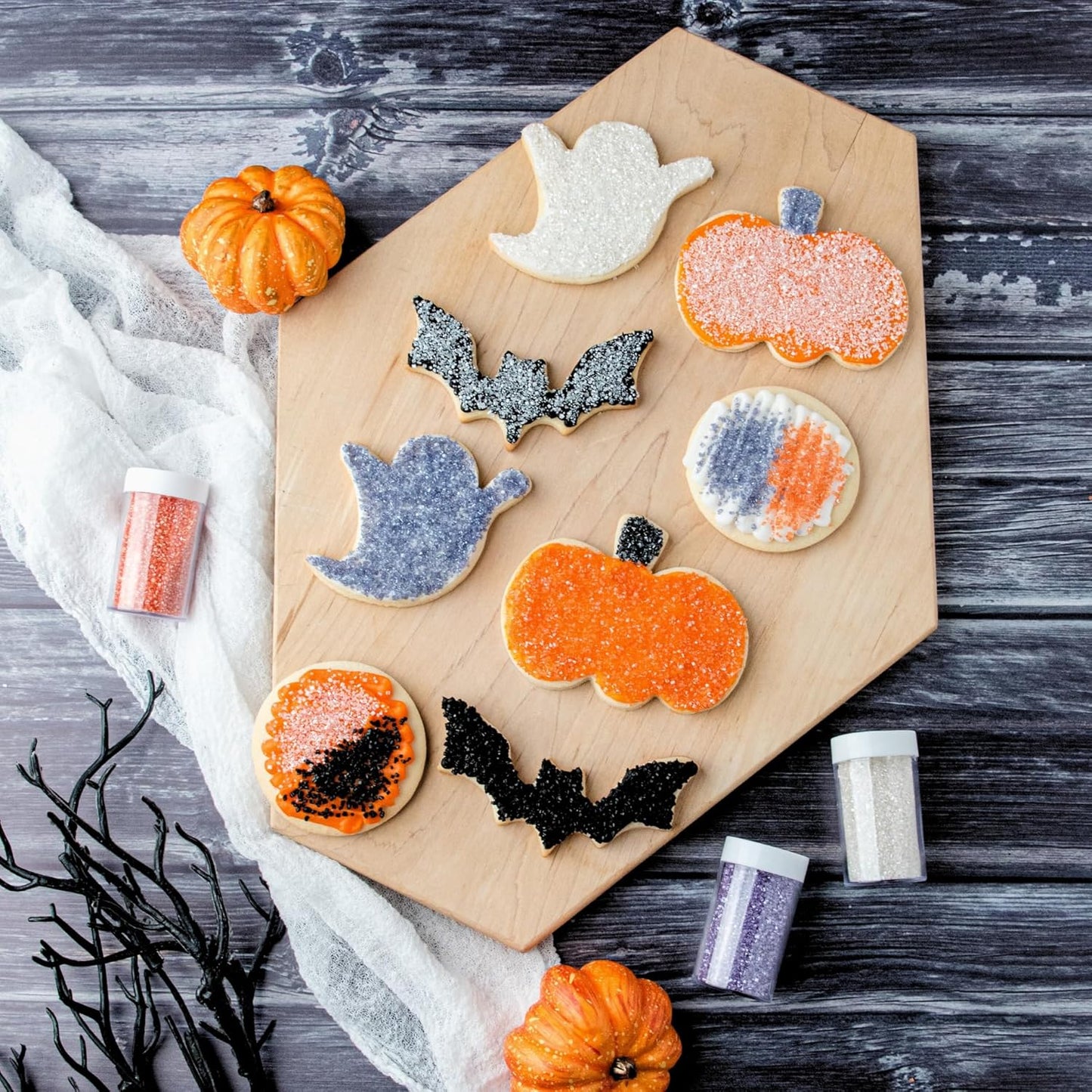 Sweets Indeed Sprinkles, 4 Pack, Edible Sprinkle Mix, Perfect for Cake Decorations, Baking, Ice Cream, Cookies, Cupcake Topper (Halloween Sugar)