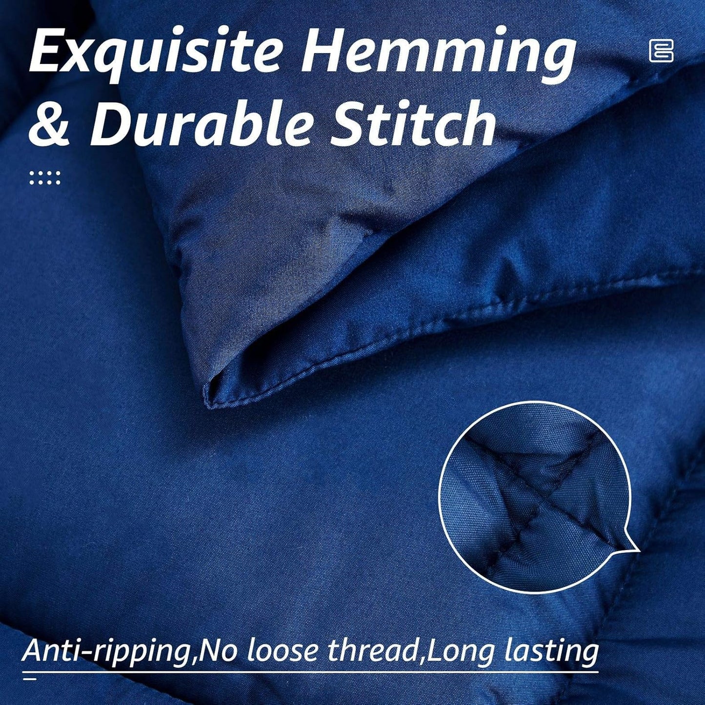 HYLEORY All Season Twin Size Bed Comforter - Cooling Down Alternative Quilted Duvet Insert with Corner Tabs - Winter Warm - Machine Washable - Navy Blue