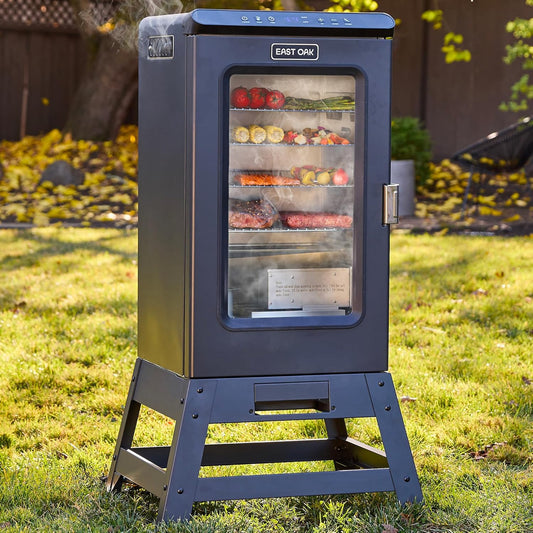 EAST OAK Ridgewood Pro 30" Electric Smoker | Built-in Meat Probe & Elevated Stand for Outdoors | Up to 6× Longer Smokes, Adjustable Side Chip Loader | Smoke More with 725 sq in Cooking Area