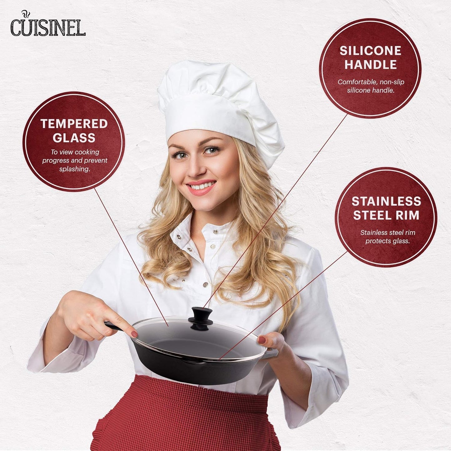 Glass Lid - 12"-inch/30.48-cm/308mm - Compatible with Lodge - Fully Assembled Tempered Replacement Cover - Oven Safe for Skillet Pots Pans: Universal for all Cookware: Cast Iron, Stainless, Non-Stick