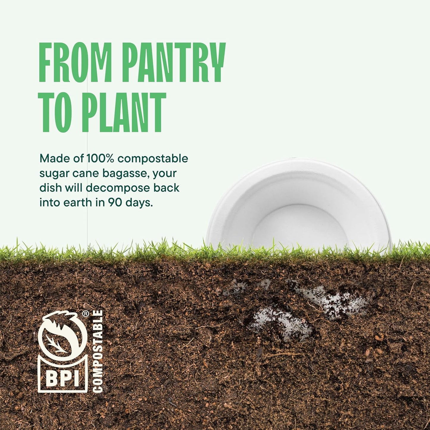 100% Compostable Paper Bowls 12 oz. [1000 Count] Heavy-Duty Soup Bowls - Natural White Color Unbleached Bagasse Bowls - Eco-Friendly Disposable Biodegradable Sugarcane - [Bulk Case 8/125 Pack]