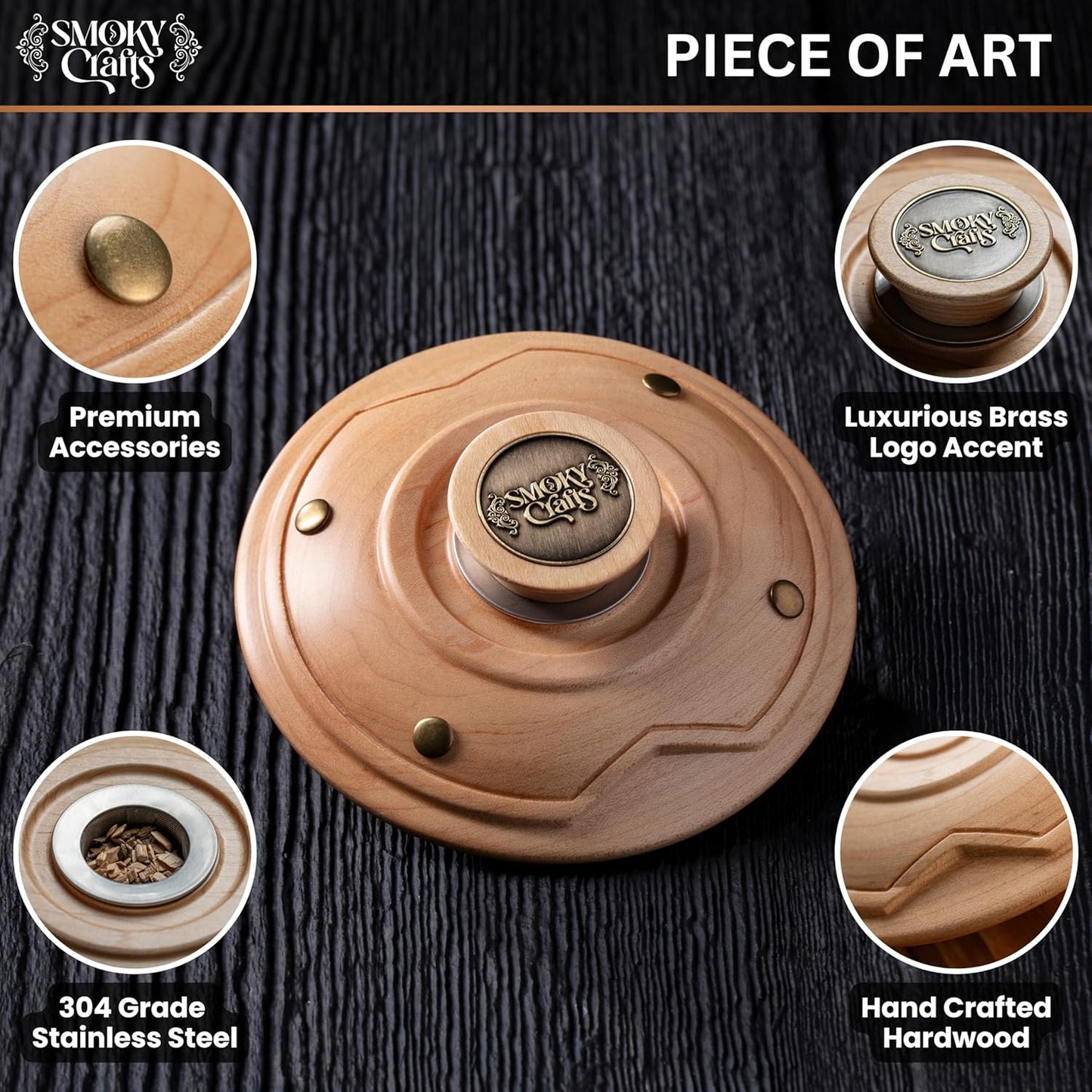 Cocktail Smoker Kit with Torch - Whiskey Smoker Kit comes with Saturn-Shaped Smoke Infuser, Culinary Torch, Cotton Bag and Wood Chips (Apple & Cherry) - Gifts for Men (Without Butane)