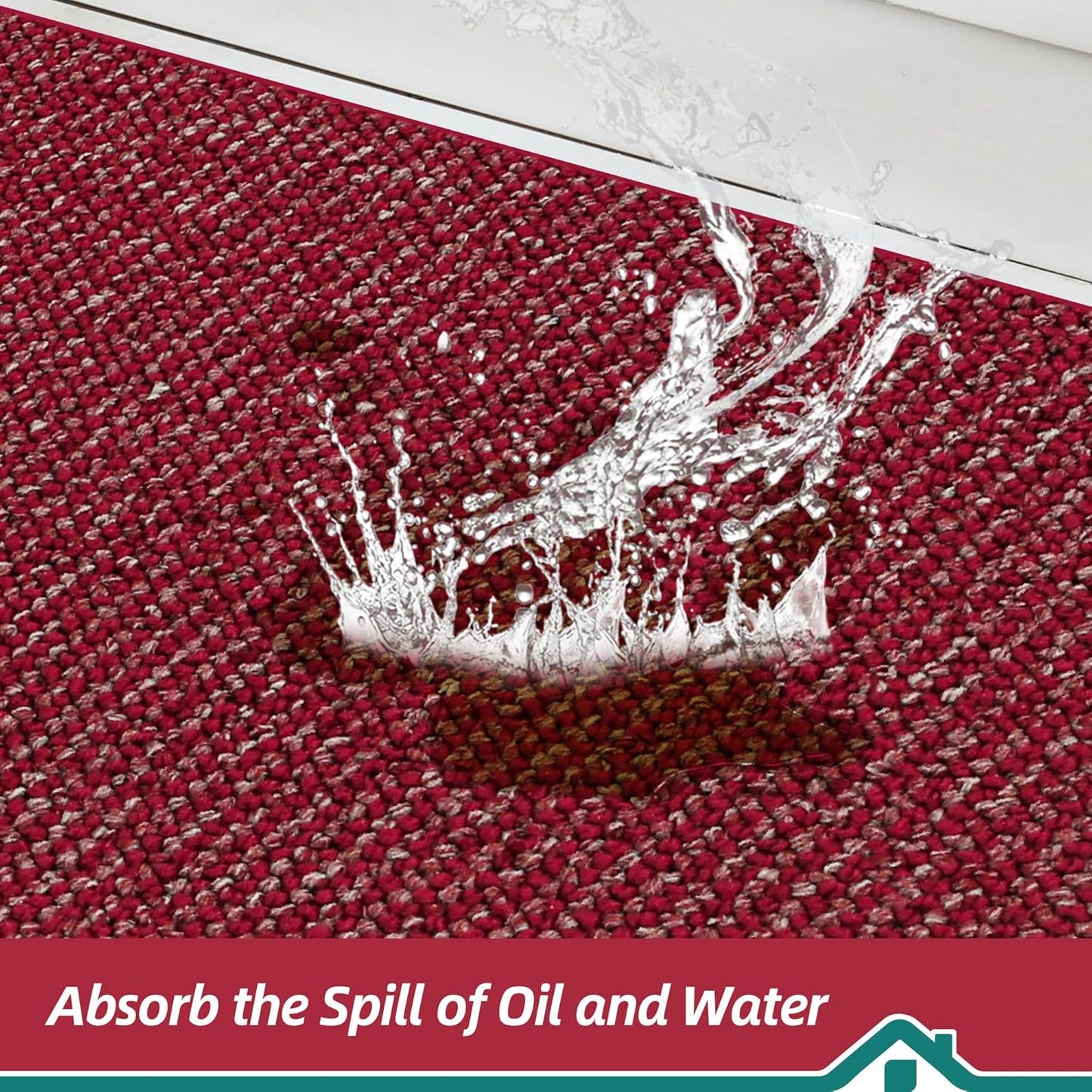 BEQHAUSE Kitchen Rugs 24"x36", Non-Slip Kitchen Mats for Floor, Super Absorbent and Stain Resistant Kitchen Rugs, Machine Washable Rugs for Kitchen, Hallway, Laundry & Sink, Red