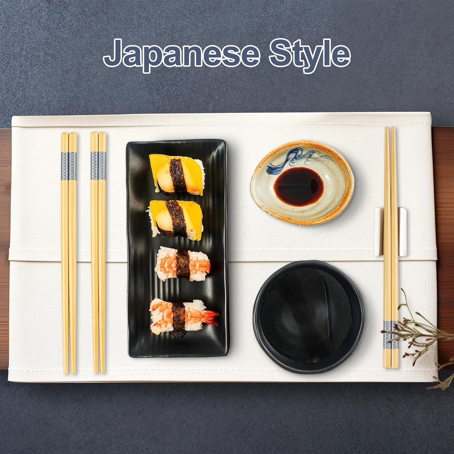 10Pairs Bamboo Chopsticks Reusable | Dishwasher Safe | Non slip | Chinese -（9.45in）